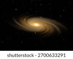 Spiral Galaxy Vortex in Deep Space With Bright Core and Sweeping Swirls. 3D rendering. (No-AI)
