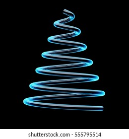 Spiral Glow Effect Blue, Undertow, Abstract Glowing Rings Abstract Light Painting The Lights On The Exposure Time Movement 3D Illustration, 3D Rendering.