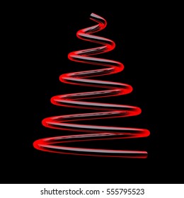 Spiral Glow Effect Red, Undertow, Abstract Glowing Rings Abstract Light Painting The Lights On The Exposure Time Movement 3D Illustration, 3D Rendering.