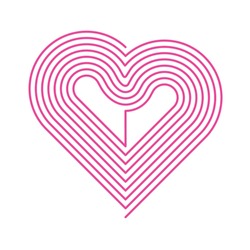 Spiral Line Heart Isolated On A White Background. Love Design Element For Valentines Day Theme