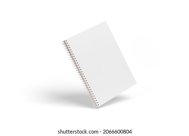 Spiral Notebook With Blank Cover Isolated On White Background. 3d Illustration.