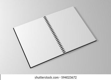 Spiral Notebook Template On Clean White Stock Illustration 594023672 ...