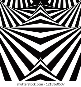 Spiral Optical Illusion. Black And White Background