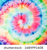 Spiral Pattern. Trendy Fashion Dirty Paint. Tie Dye Striped Pattern. Rainbow Artistic Circle. Tiedye Swirl. Vibrant Spiral Texture. Magic Fantasy Dirty Painting. Artistic Fabric.