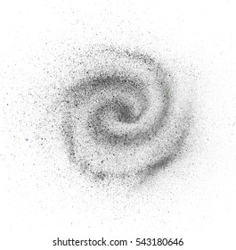 Spiral Spray Picture. Paint Swirl Isolated On White Background