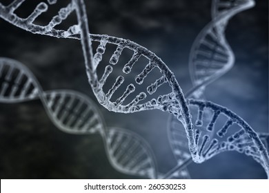 Spiral Strand Of DNA On The Dark Background