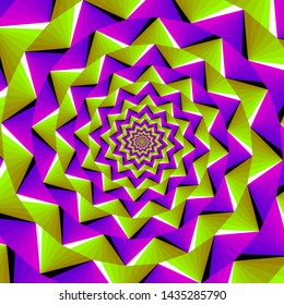 Spirals Gren Purple Triangles Spin Illusion Stock Illustration ...