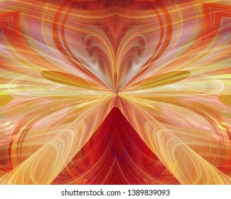 Spiritual Healing Effect Esoteric Abstract Calming Heart Golden Shining Background