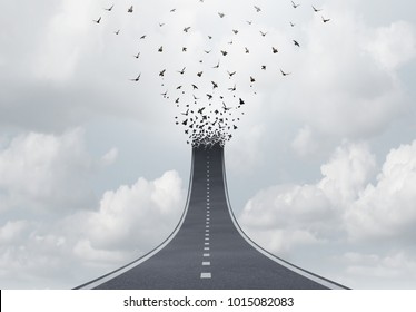 Spiritual Journey As A Highway To Heaven Faith Concept Or Spirituality Salvation Freedom Symbol As A Road Transforming Into Flying Birds With 3D Illustration Elements.