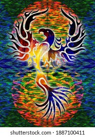 The Spiritual Phoenix Is Born Again In A Full Rainbow Of Colors.