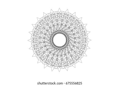 spirograph style decorative design elements, Abstract spirograph element - Shutterstock ID 675556825