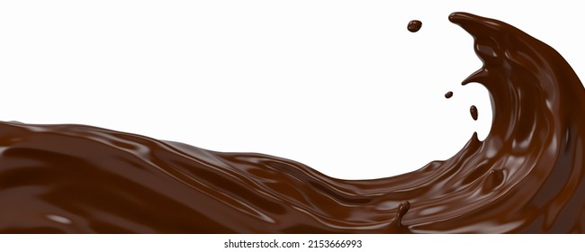 A splash of chocolate, 3d illustration.