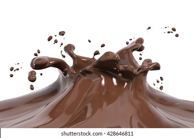 Splash Chocolate Isolated 3d Rendering