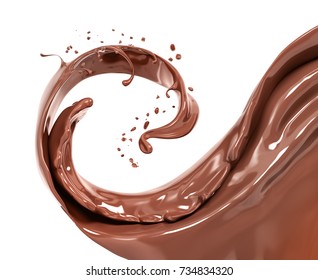 Splash Chocolate Isolated 3d Rendering