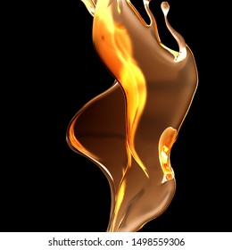 Splash fluid. 3d illustration, 3d rendering.
