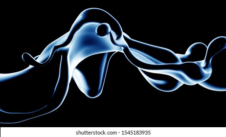 Splash fluid. 3d illustration, 3d rendering.