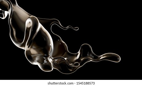 Splash fluid. 3d illustration, 3d rendering.