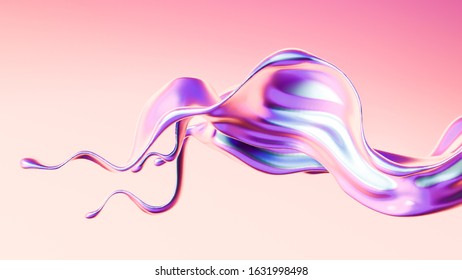Splash fluid 3d illustration, 3d rendering.