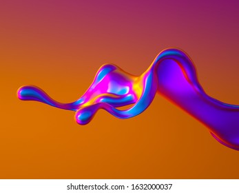 Splash fluid. 3d illustration, 3d rendering.