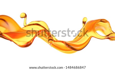 Splash of fluid. 3d illustration, 3d rendering.