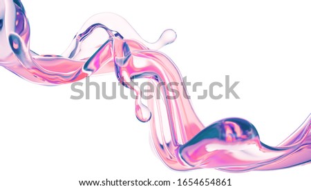 Splash fluid. 3d illustration, 3d rendering.
