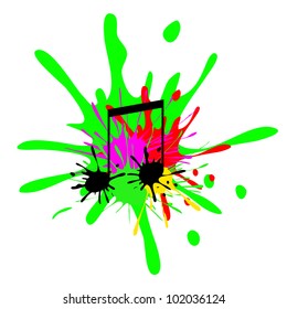 splash and music note