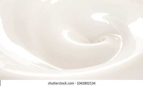 Splash Of Thick White Liquid. 3d Illustration, 3d Rendering.