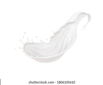 Splash of white milk , 3d illustration with clipping path. - Shutterstock ID 1806105610