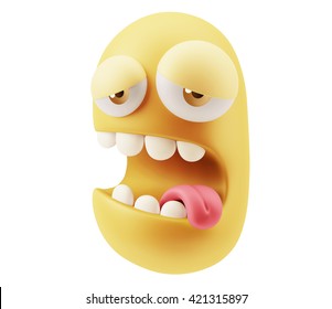 Happy Funny Emoticon Character Face Expression Stock Illustration ...