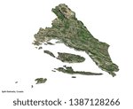 Split-Dalmatia, Croatia Map (3D illustration)