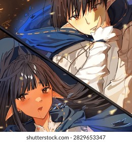 Ilustraciones Anime Pantalla Dividida
