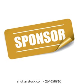 Sponsor Rectangle Sticker And Tag - Gold