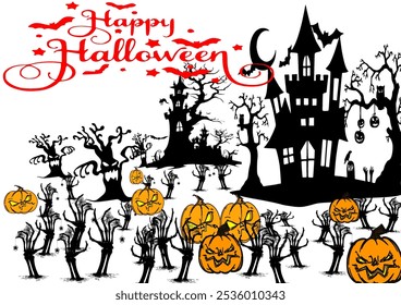 "Spooky Halloween pumpkin head design featuring a carved jack-o'-lantern with a menacing grin, perfect for seasonal decorations, invitations, or social media graphics.  - Powered by Shutterstock