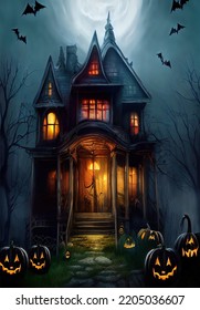 Spooky Haunted House Background Image 4