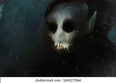 Spooky horror wallpaper with vampire, halloween background