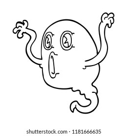 Spooky Line Drawing Cartoon Ghost Stock Illustration 1181666635 