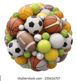 Sport Balls Isolated On White Background 