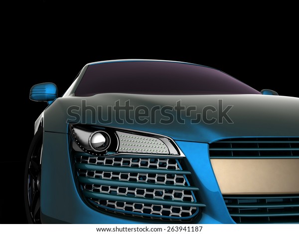 Sport Car. 3d model on\
black background.