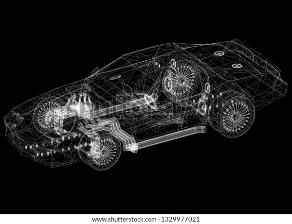   Sport Car\
Architect Blueprint 3D\
rendering