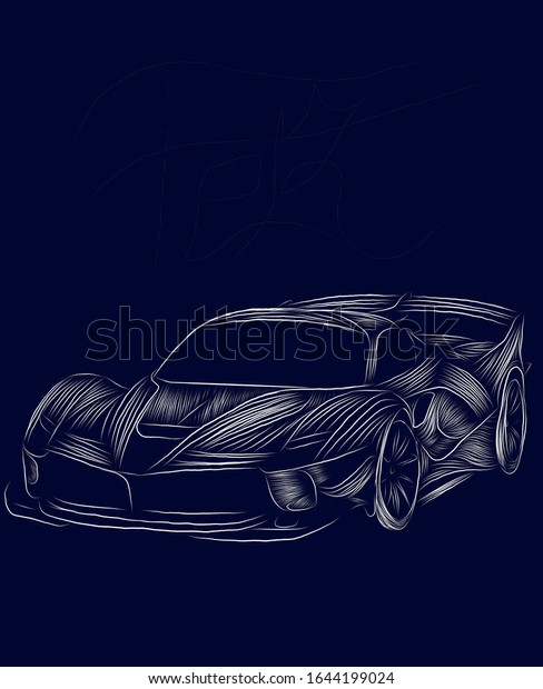 sport car blueline\
backgrounds\
illustration