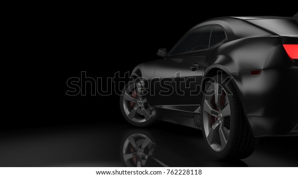 Sport car dark\
background 3D\
illustration