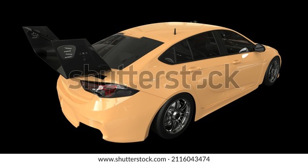 Sport car isolated on background. 3d\
rendering -\
illustration