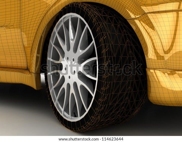 Sport car isolated on\
white