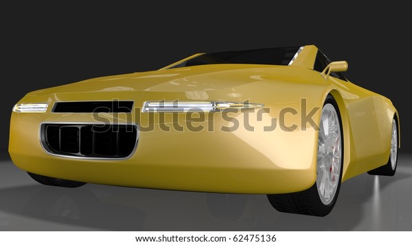 Sport car - low\
perspective front\
view