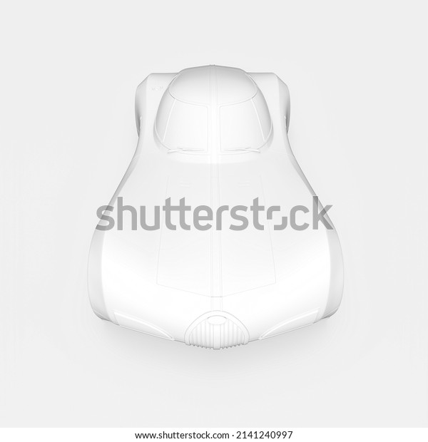 sport car in minimalism concept on pastel\
background top front view, 3d\
illustration