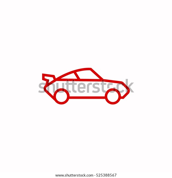 sport car outline, thin, flat, digital icon for\
web and mobile\
