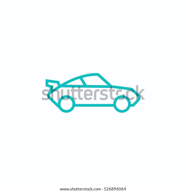 sport car outline, thin, flat, digital icon for\
web and mobile\
