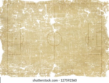 Sport football icon on old paper background and textured