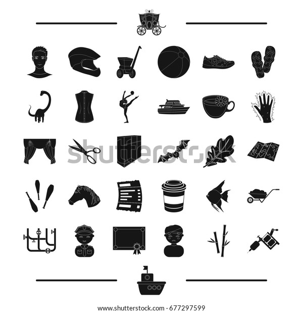 sport, interior and other web icon in\
black style. equipment, animal icons in set\
collection.
