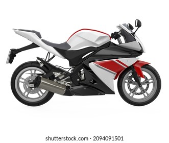 Sport Motorcycle Isolated. 3D Rendering
